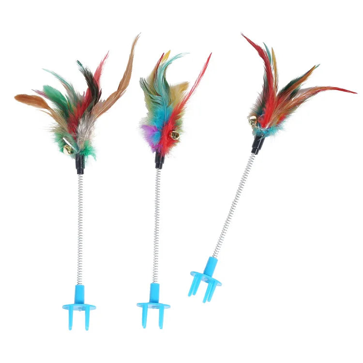 Funnycatstick Cat Claw Pet Toy with Scratching Board Tickling Stick Toys Interactive Cat Teaser Toy