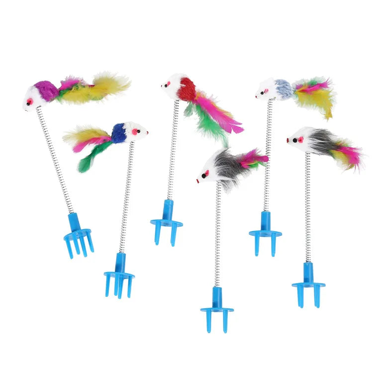 Funnycatstick Cat Claw Pet Toy with Scratching Board Tickling Stick Toys Interactive Cat Teaser Toy